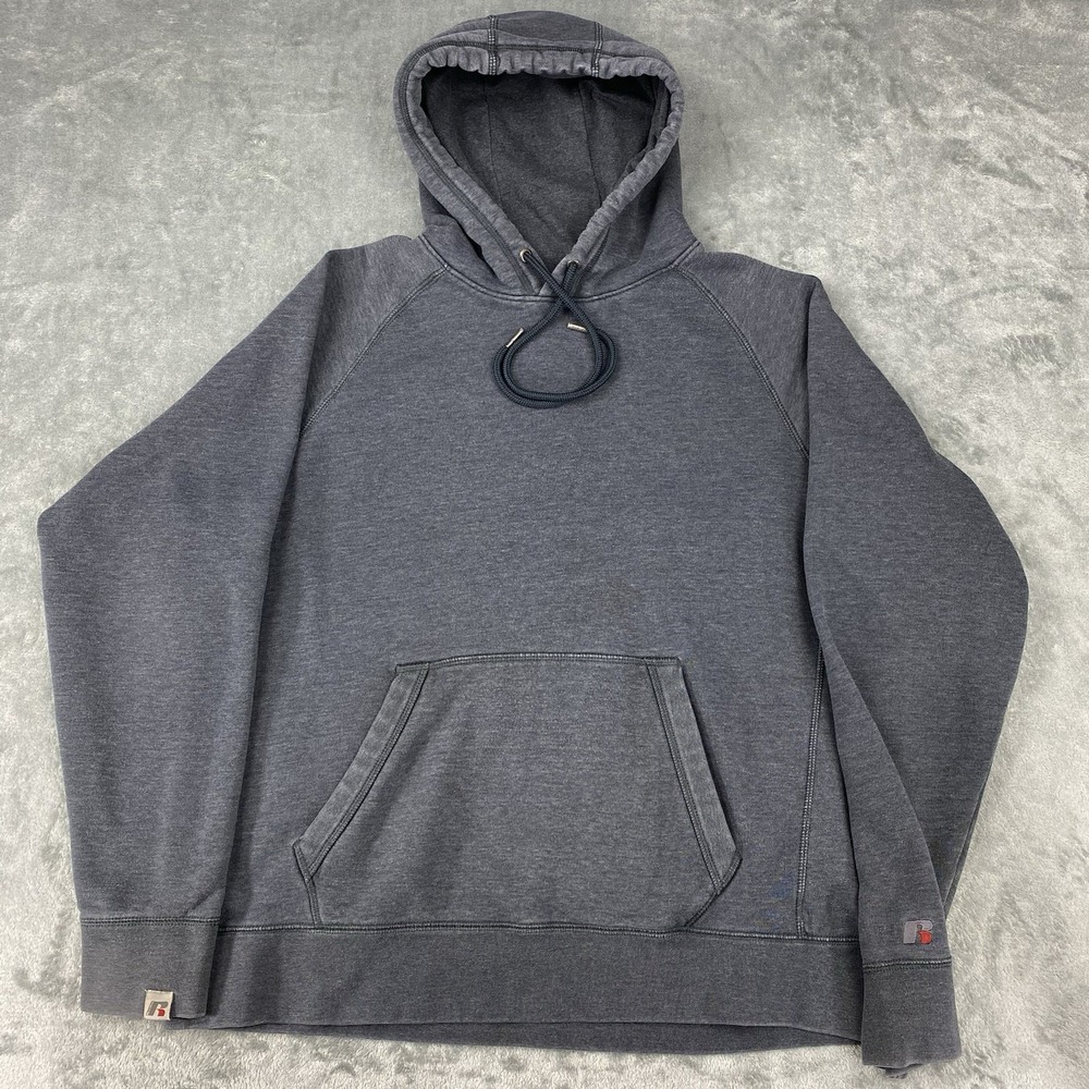 Vtg Russell Athletic Hoodie Mens Size‎ L Grey Blank Sweatshirt 90s Skater Grunge